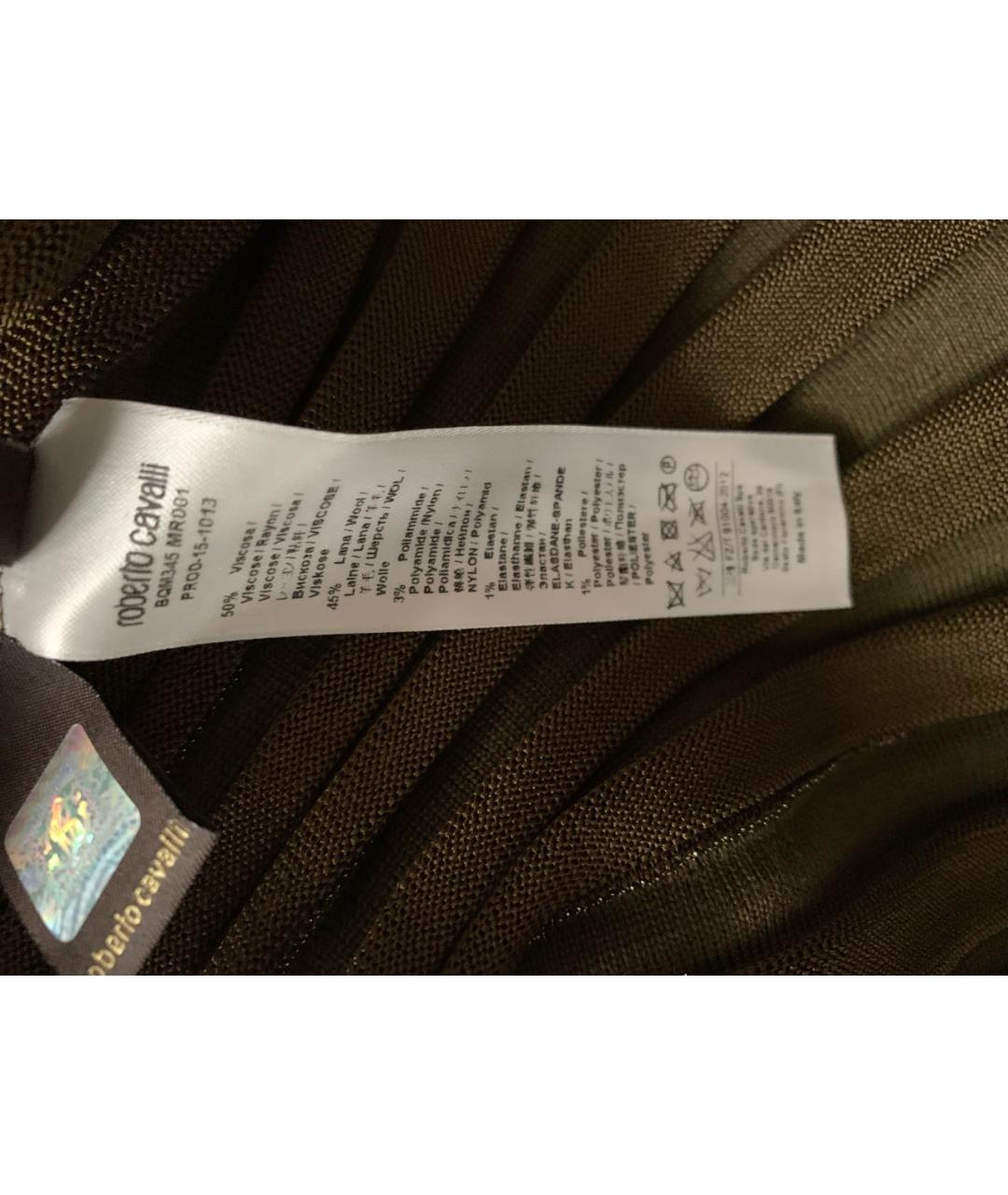 ROBERTO CAVALLI Хаки вискозный костюм с юбками, фото 7
