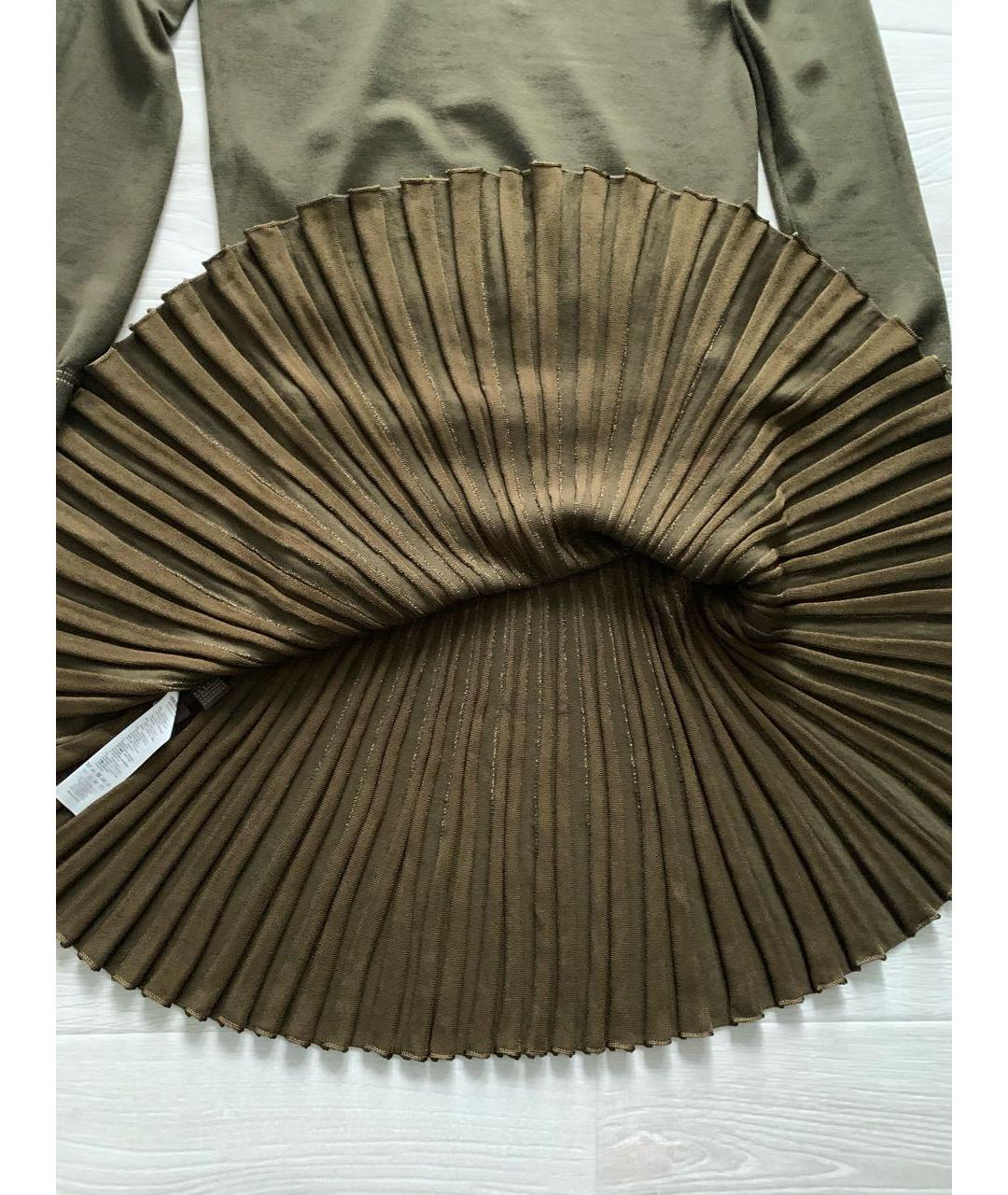 ROBERTO CAVALLI Хаки вискозный костюм с юбками, фото 8