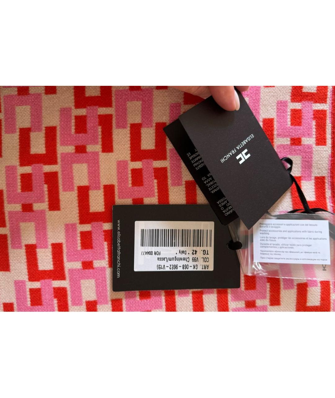 ELISABETTA FRANCHI Розовый вискозный костюм с юбками, фото 8