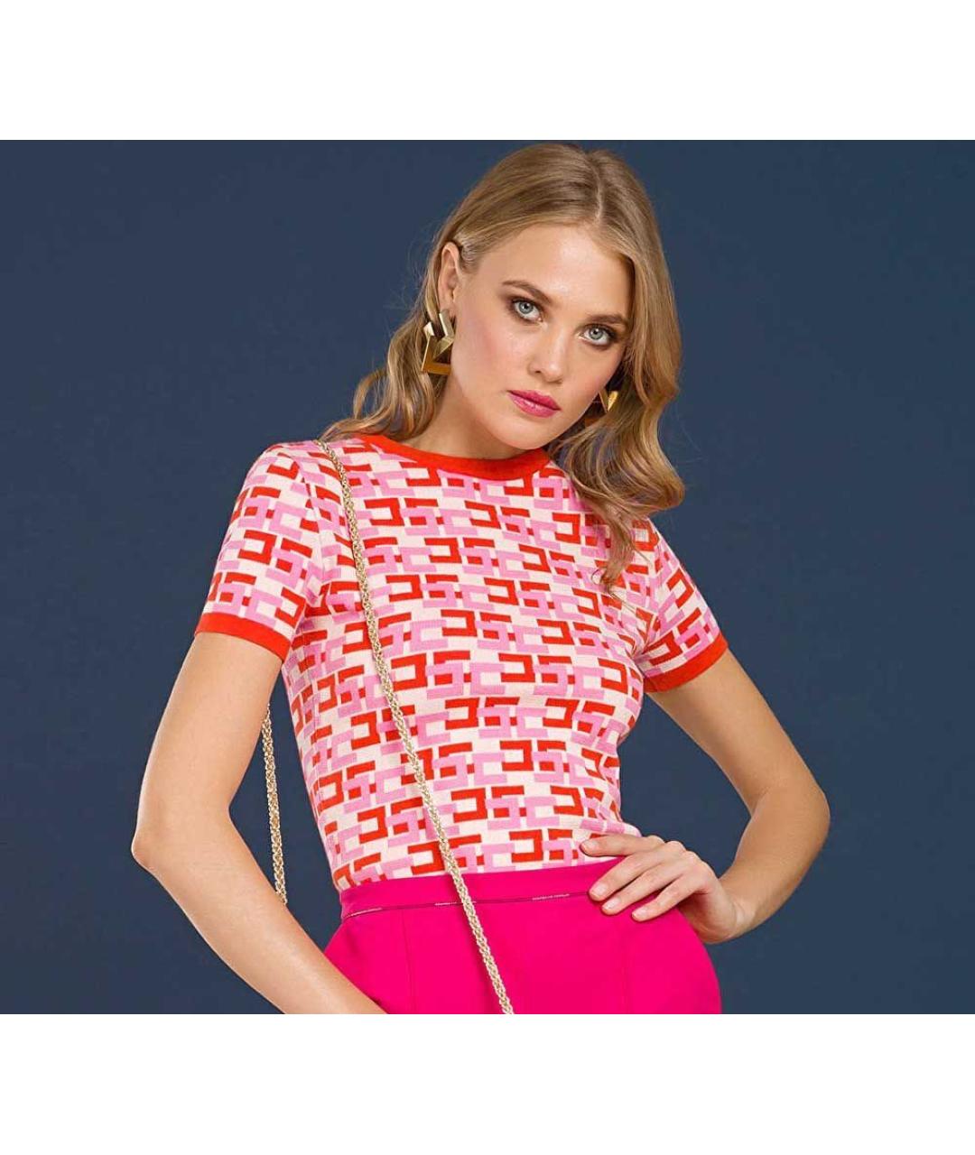 ELISABETTA FRANCHI Розовый вискозный костюм с юбками, фото 7