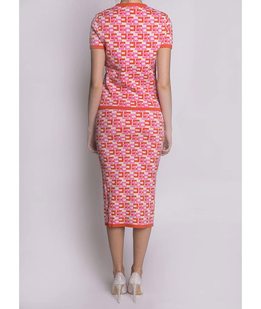 ELISABETTA FRANCHI Розовый вискозный костюм с юбками, фото 3