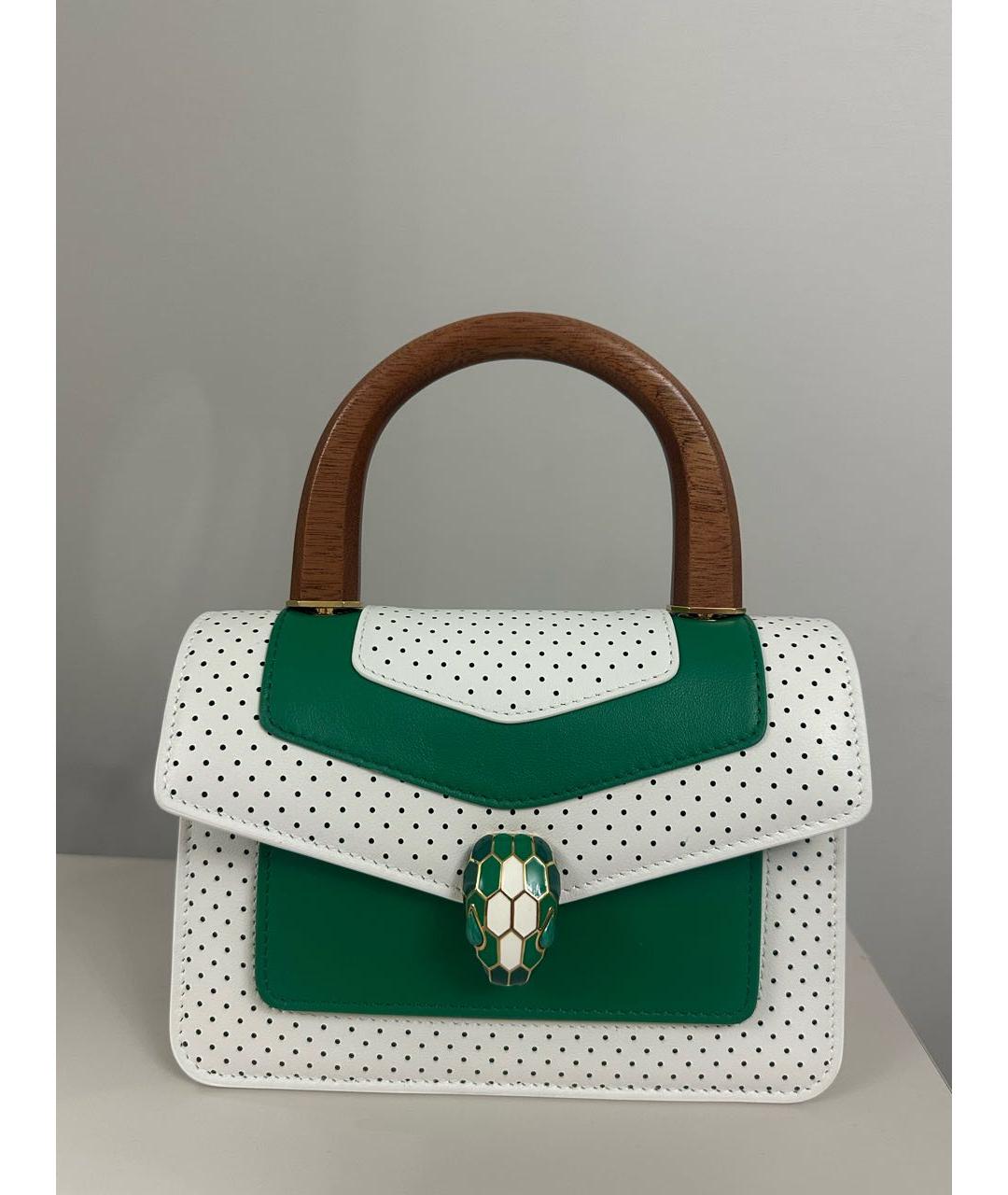 BVLGARI Зеленая кожаная сумка через плечо, фото 5