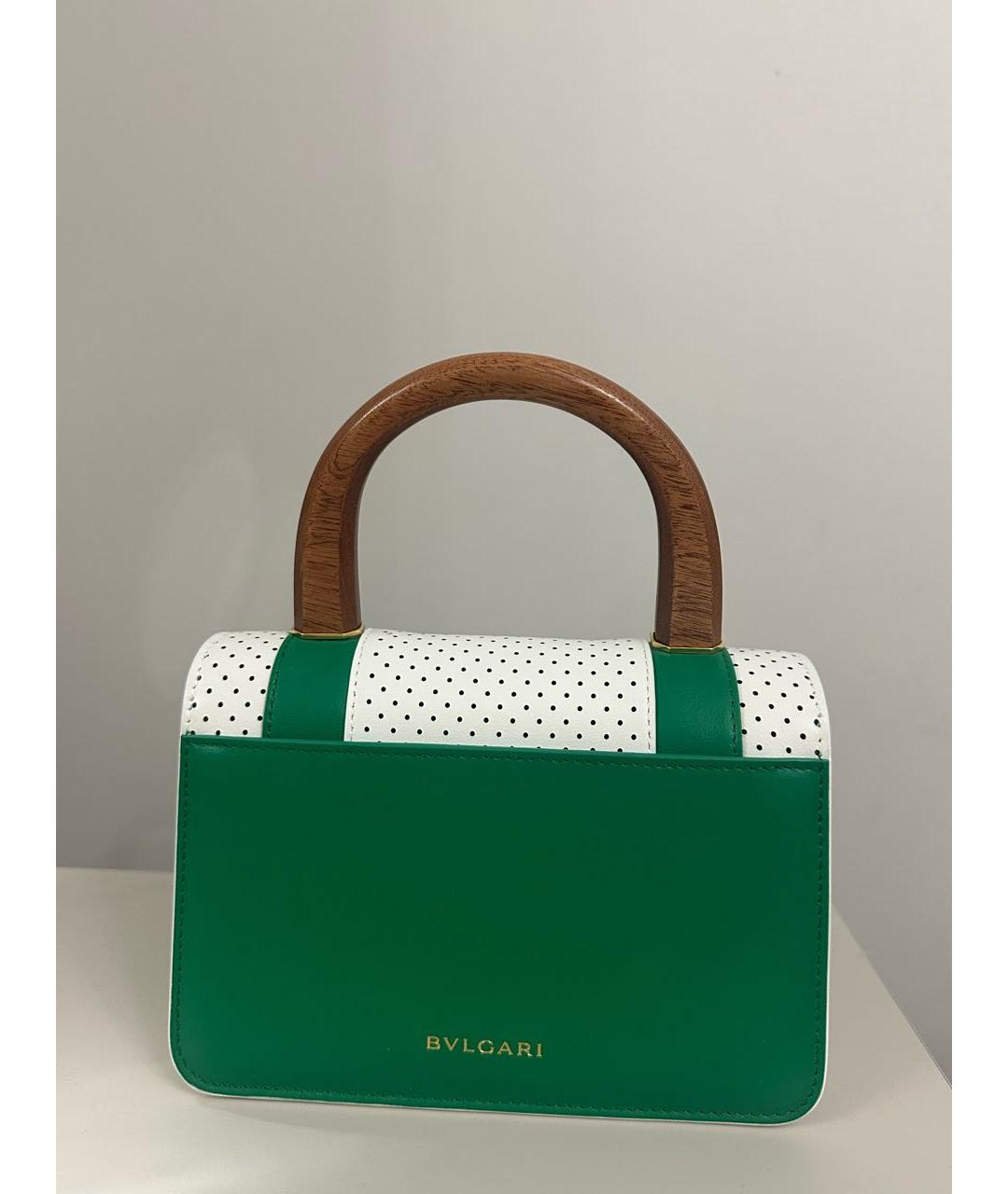 BVLGARI Зеленая кожаная сумка через плечо, фото 6