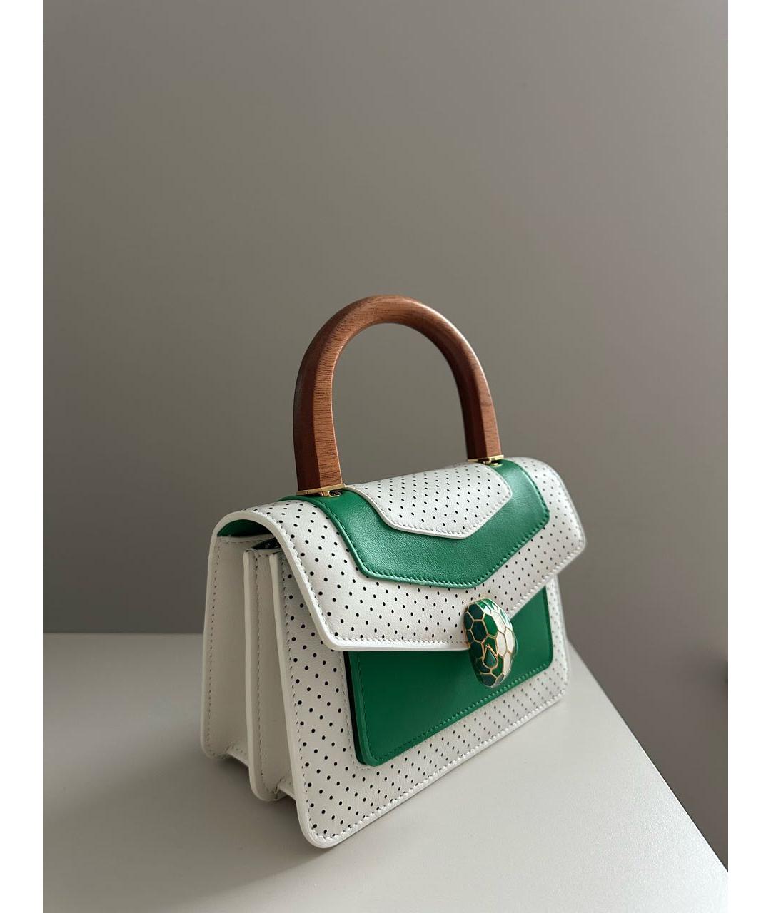 BVLGARI Зеленая кожаная сумка через плечо, фото 2