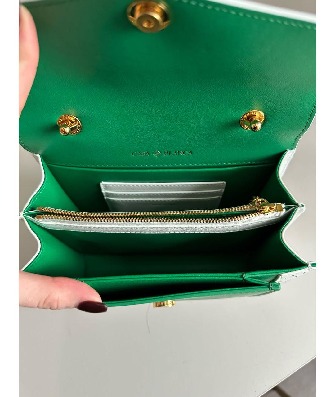 BVLGARI Зеленая кожаная сумка через плечо, фото 3