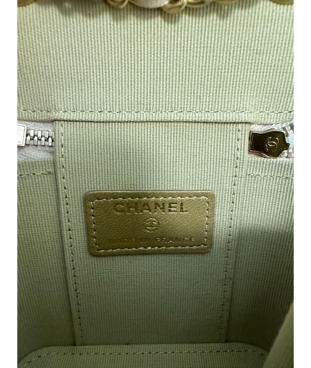 CHANEL Бежевая кожаная сумка через плечо, фото 7