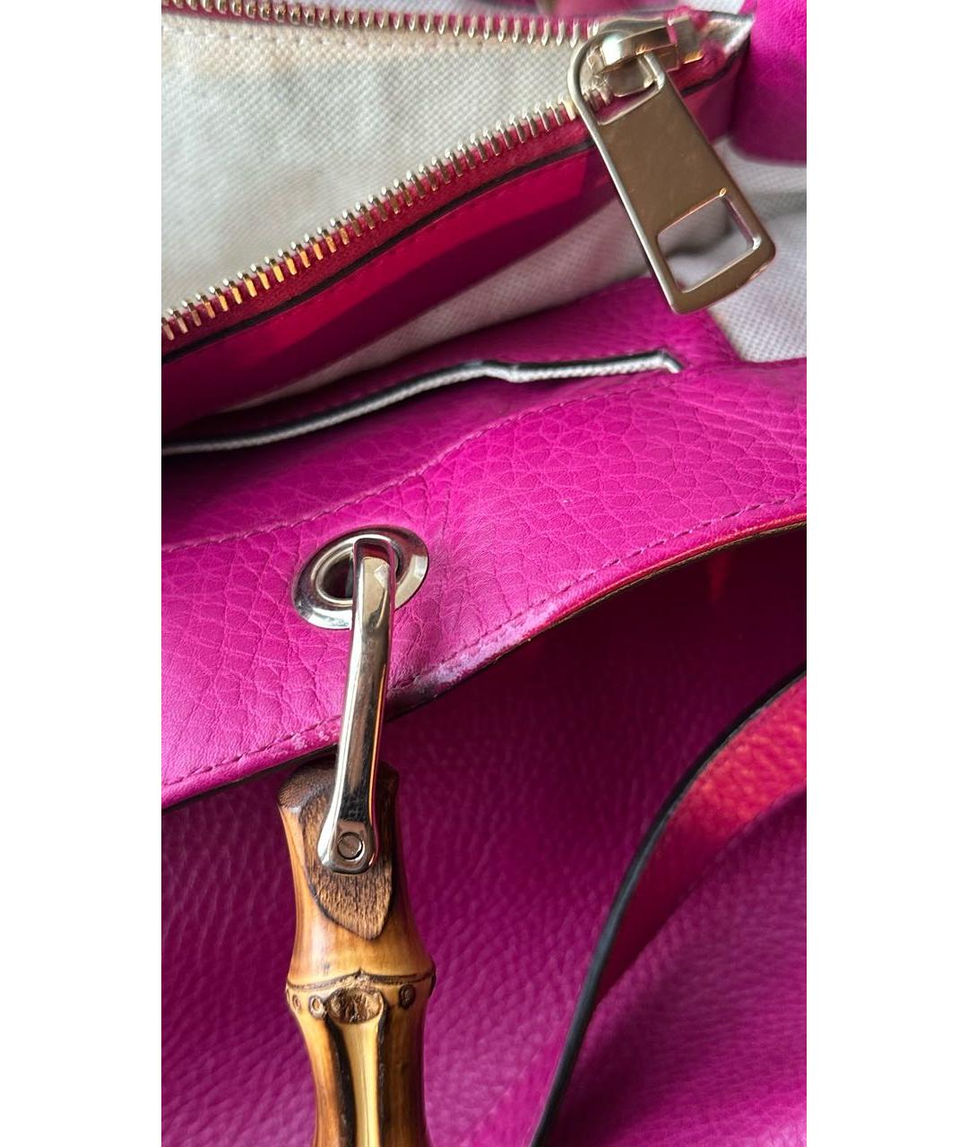GUCCI Розовая кожаная сумка с короткими ручками, фото 6