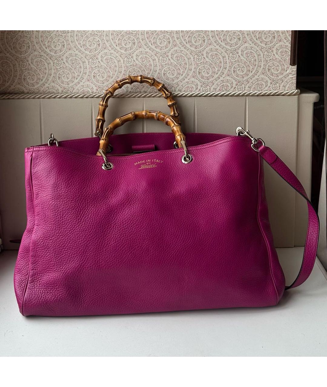 GUCCI Розовая кожаная сумка с короткими ручками, фото 9