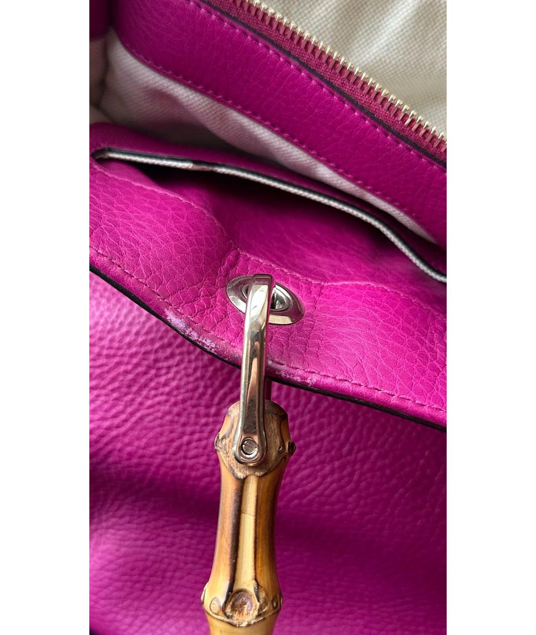 GUCCI Розовая кожаная сумка с короткими ручками, фото 7