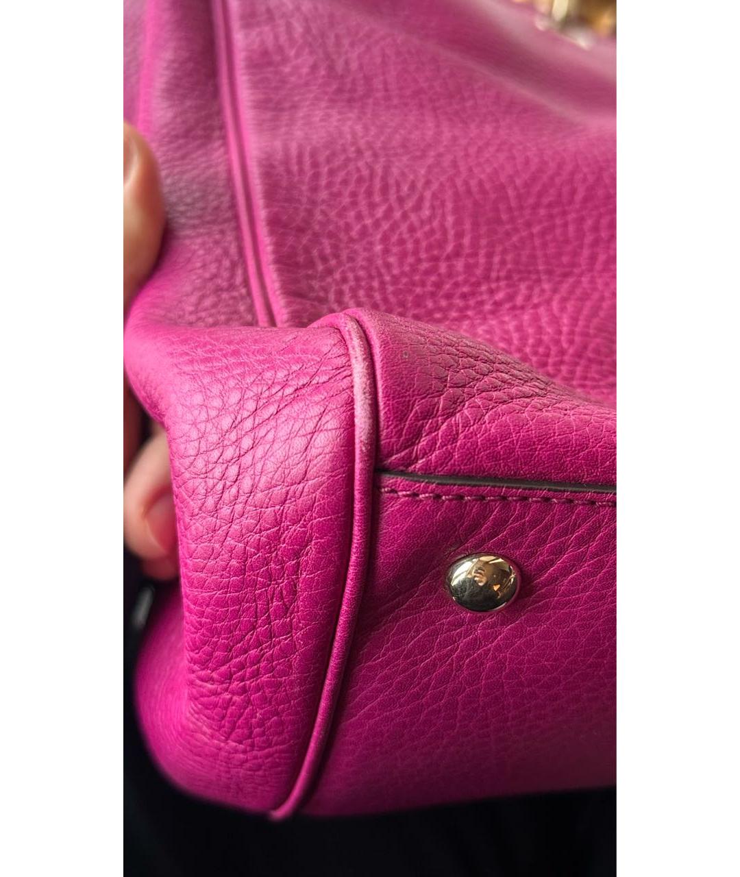 GUCCI Розовая кожаная сумка с короткими ручками, фото 8