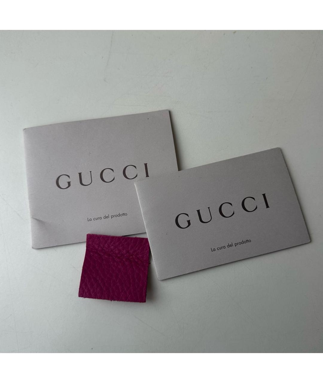 GUCCI Розовая кожаная сумка с короткими ручками, фото 5
