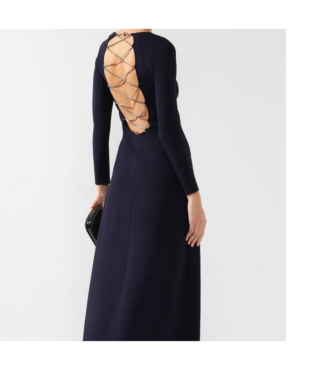 RALPH LAUREN Темно-синее вискозное вечернее платье, фото 4