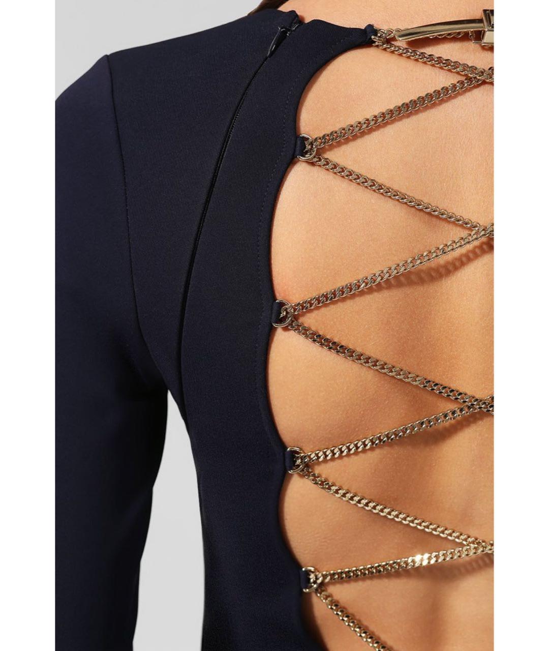 RALPH LAUREN Темно-синее вискозное вечернее платье, фото 3