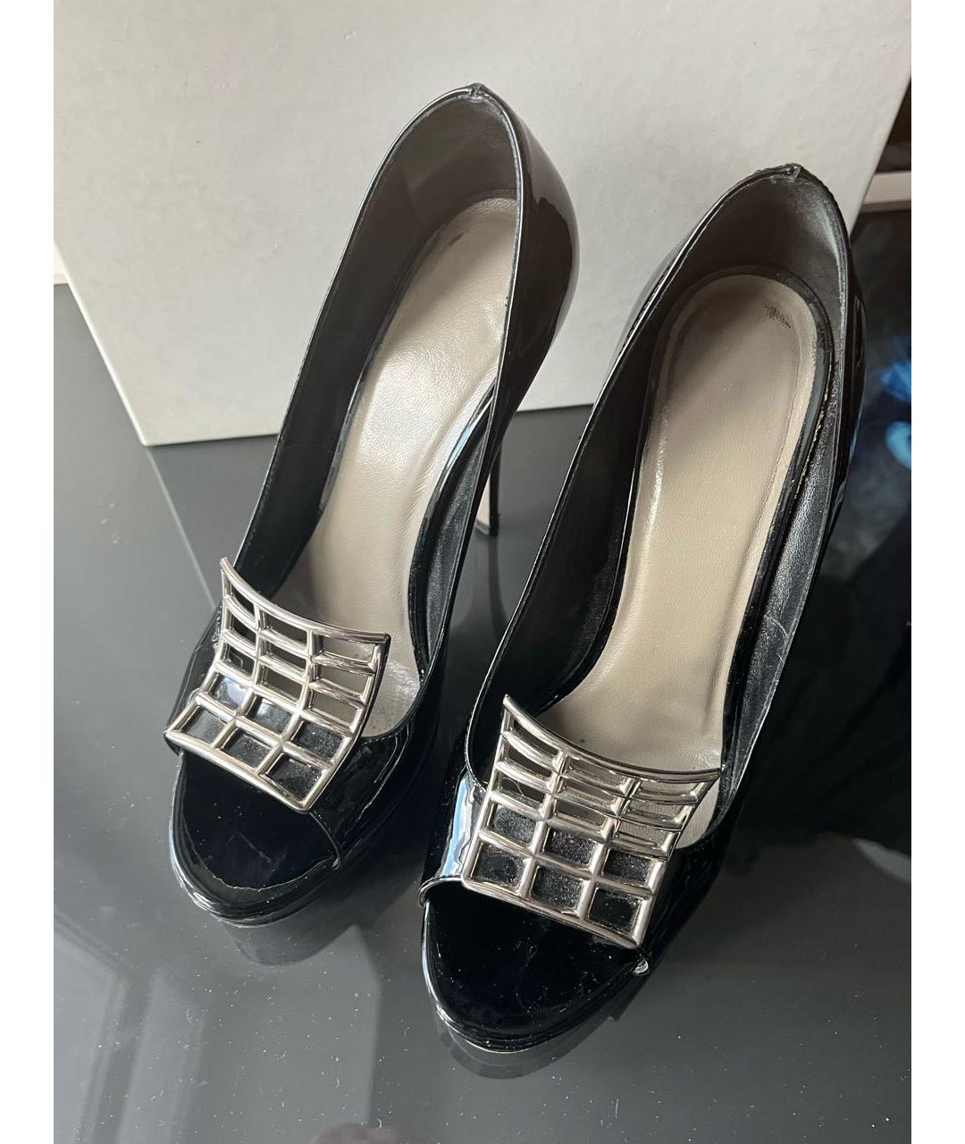 SAINT LAURENT Черные туфли из лакированной кожи, фото 2