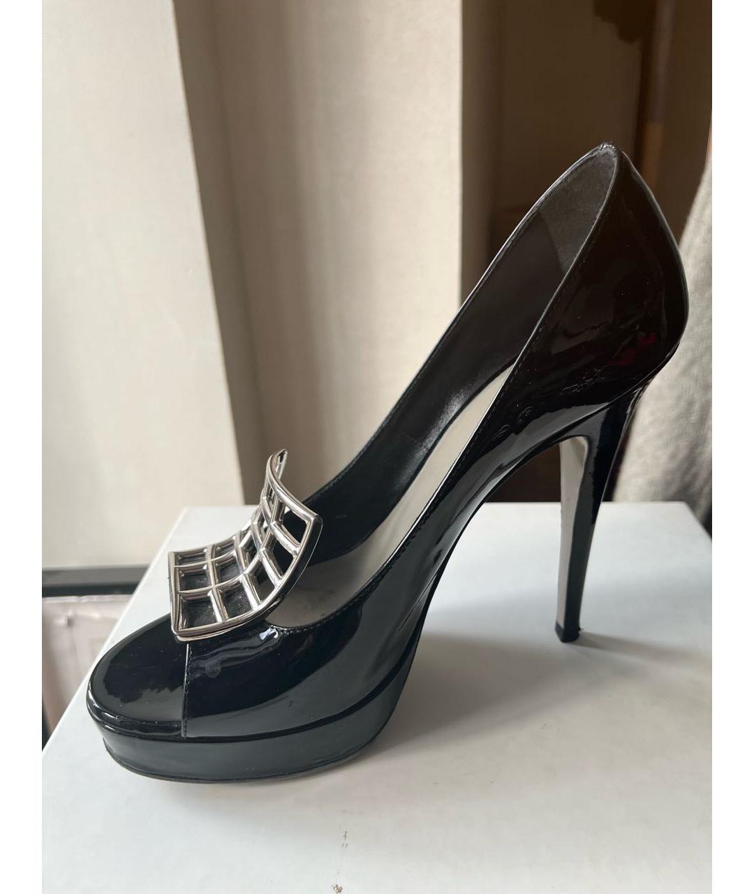 SAINT LAURENT Черные туфли из лакированной кожи, фото 8