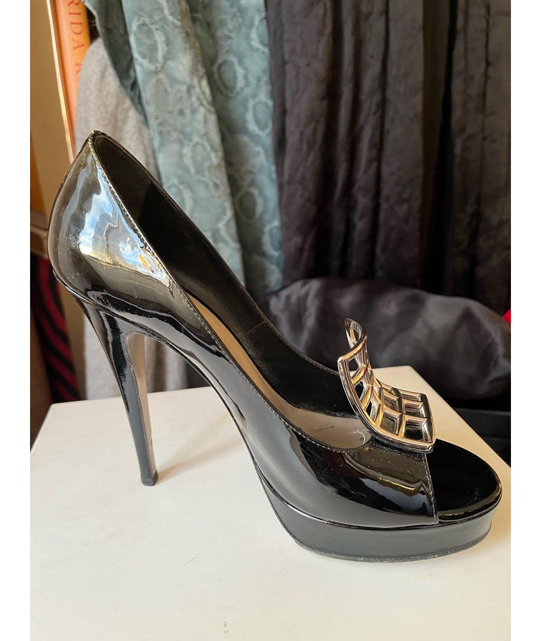 SAINT LAURENT Черные туфли из лакированной кожи, фото 6