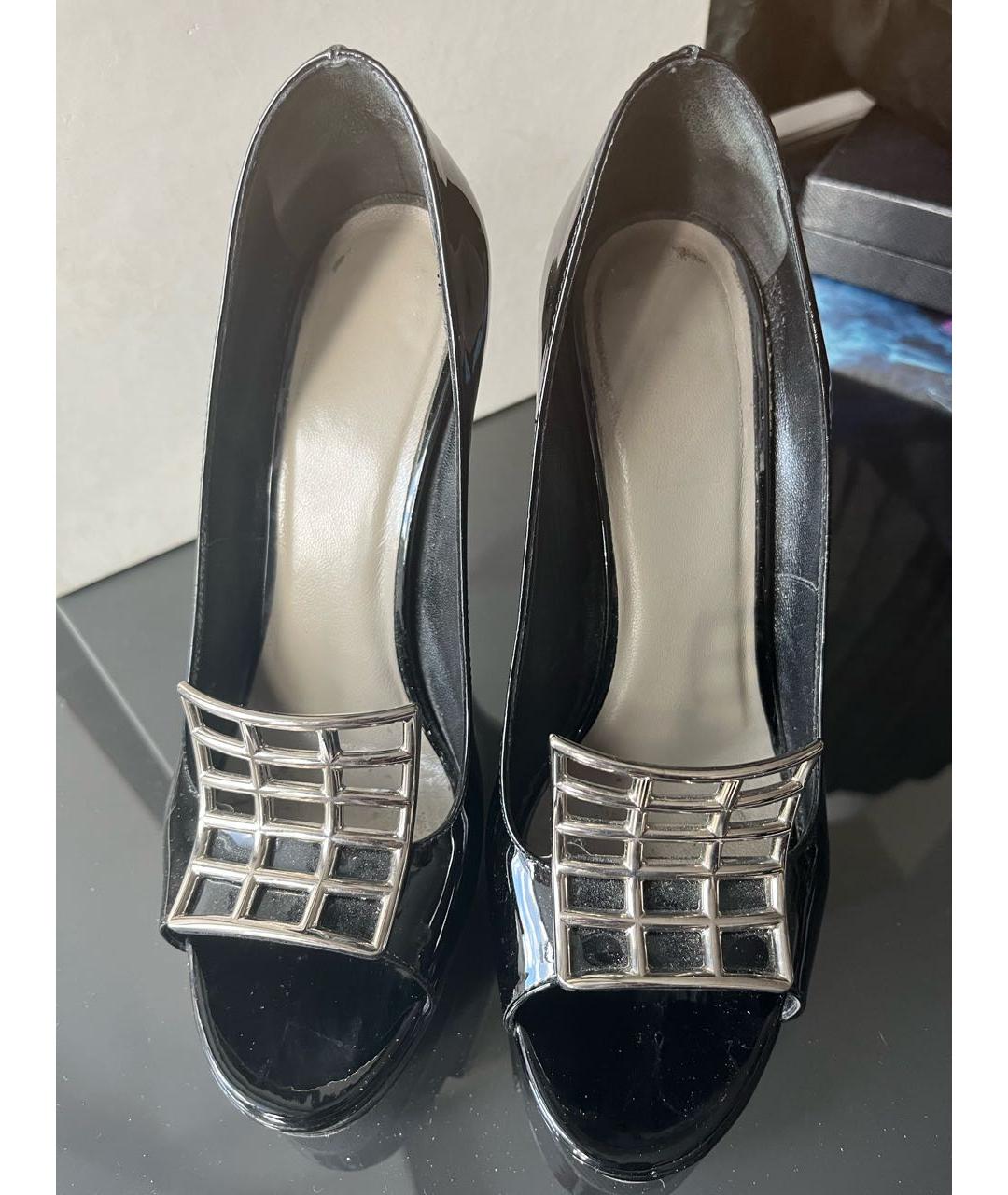SAINT LAURENT Черные туфли из лакированной кожи, фото 3