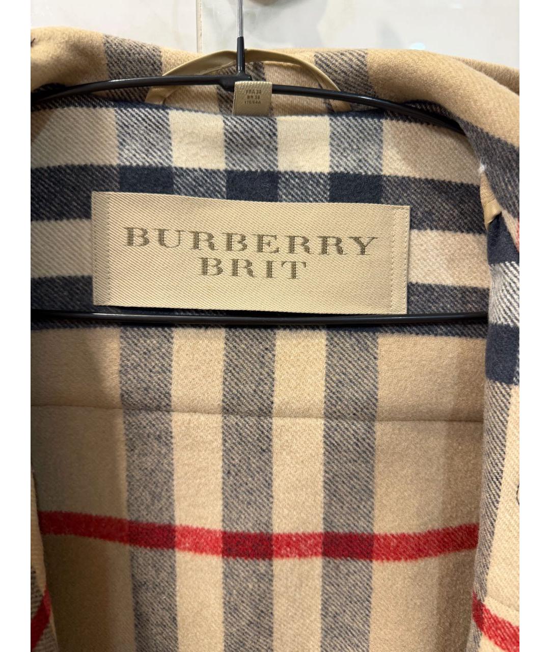 BURBERRY Бежевое шерстяное пальто, фото 3