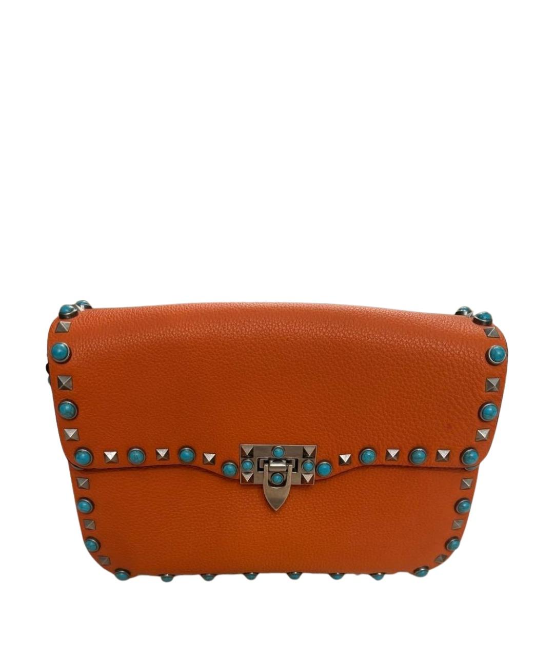 VALENTINO Оранжевая кожаная сумка через плечо, фото 1