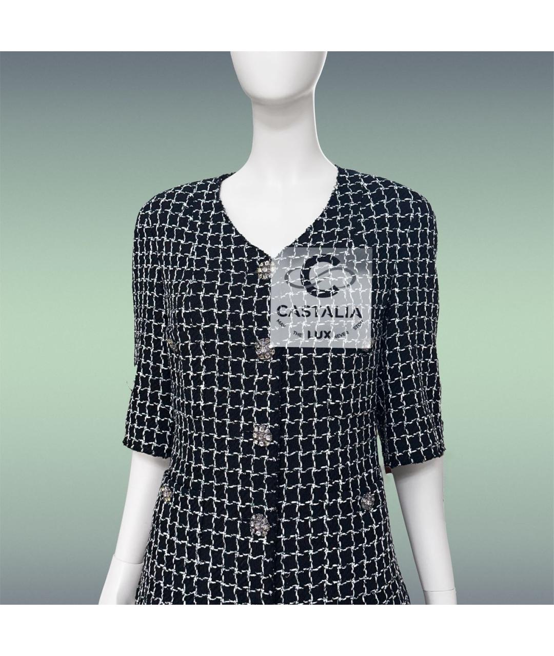 CHANEL Черный твидовый жакет/пиджак, фото 6