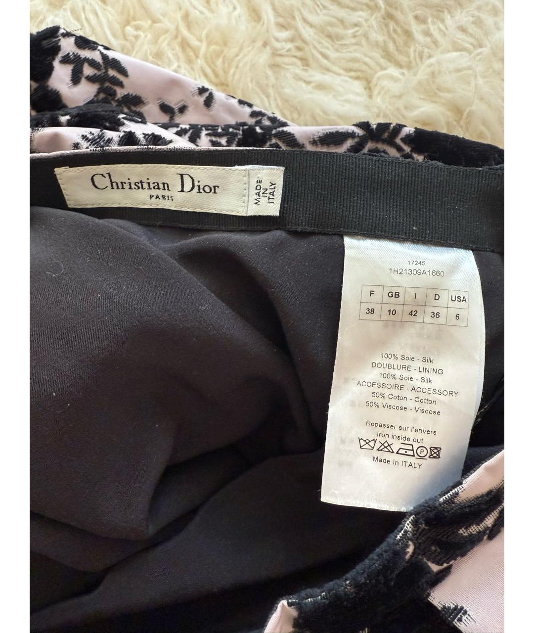 CHRISTIAN DIOR Мульти шелковая юбка мини, фото 3