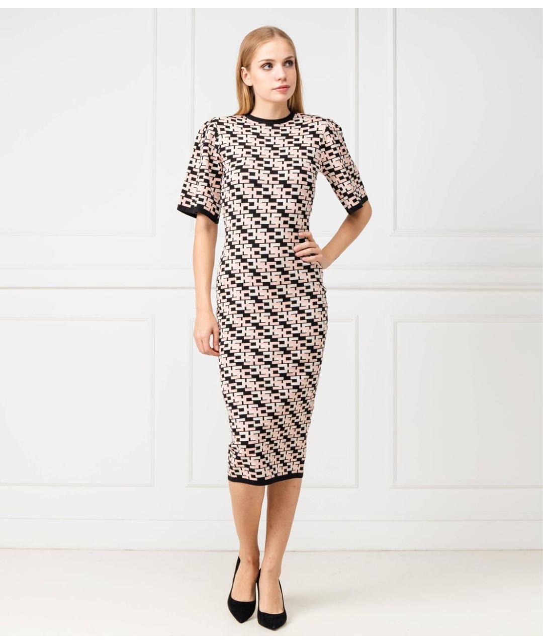 ELISABETTA FRANCHI Мульти вискозное коктейльное платье, фото 2