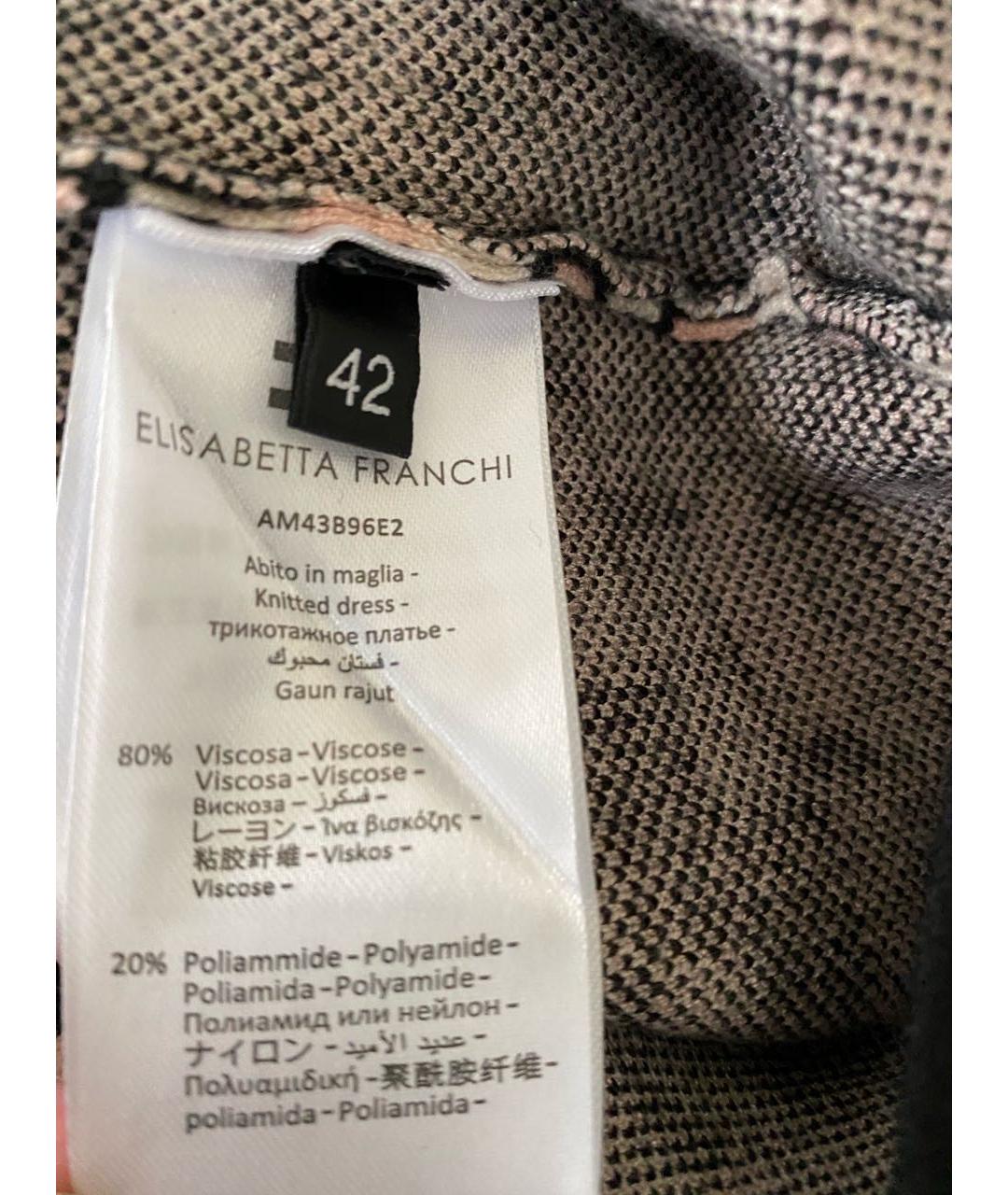 ELISABETTA FRANCHI Мульти вискозное коктейльное платье, фото 8