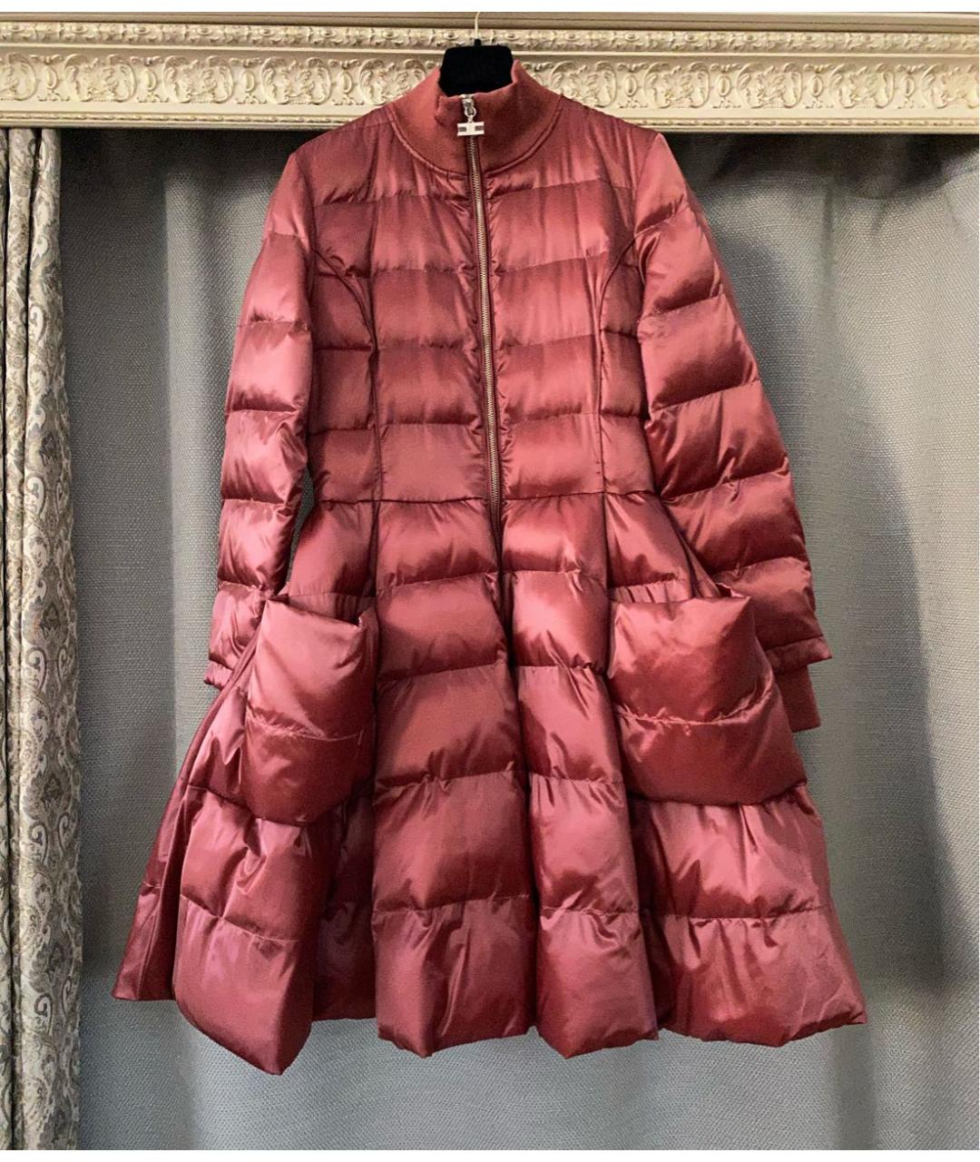ELISABETTA FRANCHI Коралловый полиамидовый пуховик, фото 3