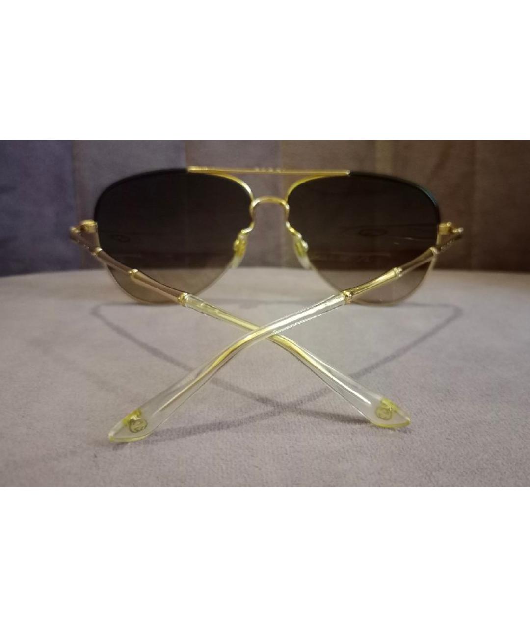 GUCCI BEAUTY Золотые металлические солнцезащитные очки, фото 6