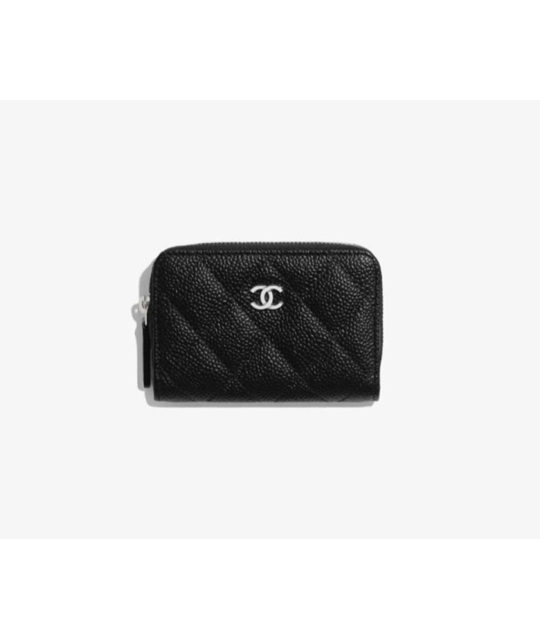 CHANEL Черный кожаный кошелек, фото 6