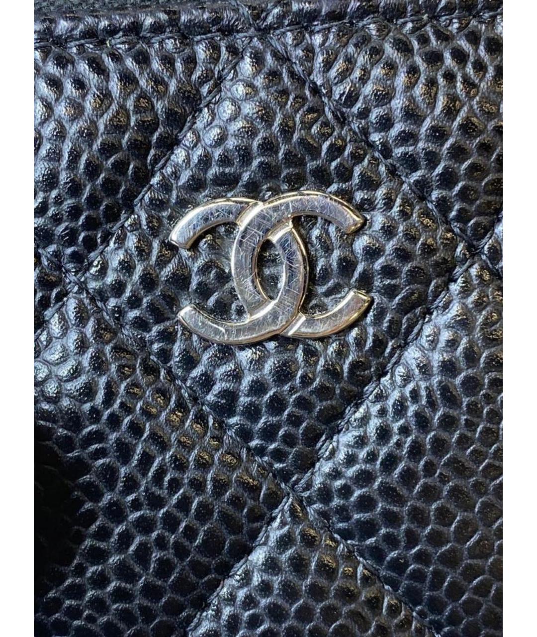 CHANEL Черный кожаный кошелек, фото 5