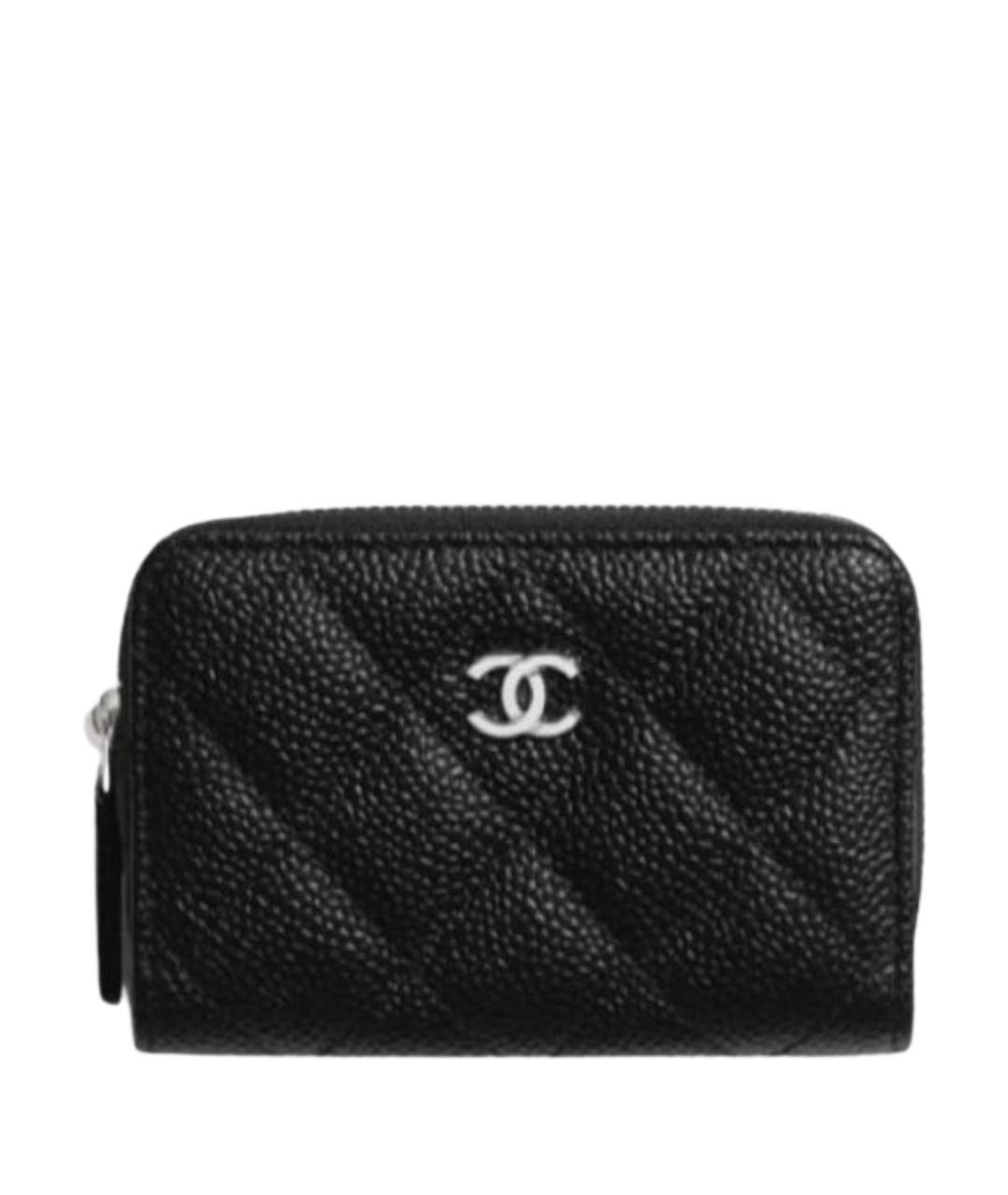 CHANEL Черный кожаный кошелек, фото 1