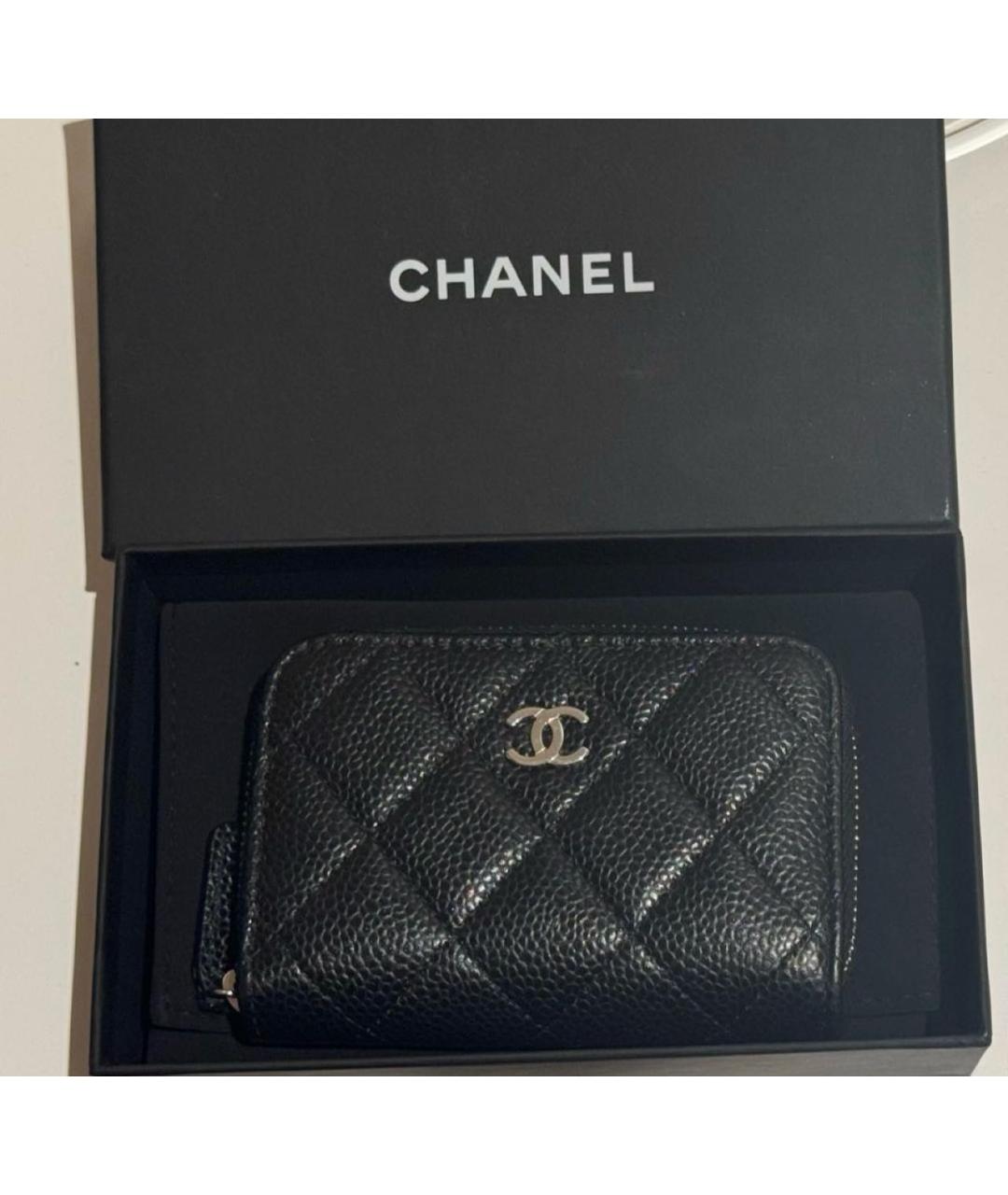 CHANEL Черный кожаный кошелек, фото 2