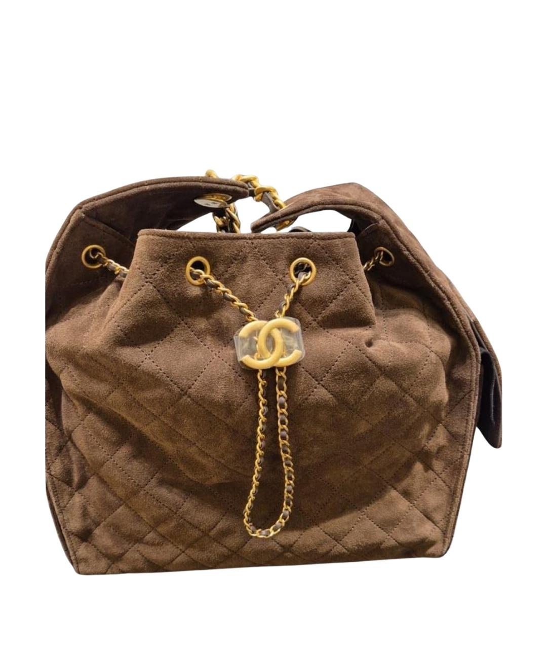 CHANEL Коричневая замшевая сумка через плечо, фото 1