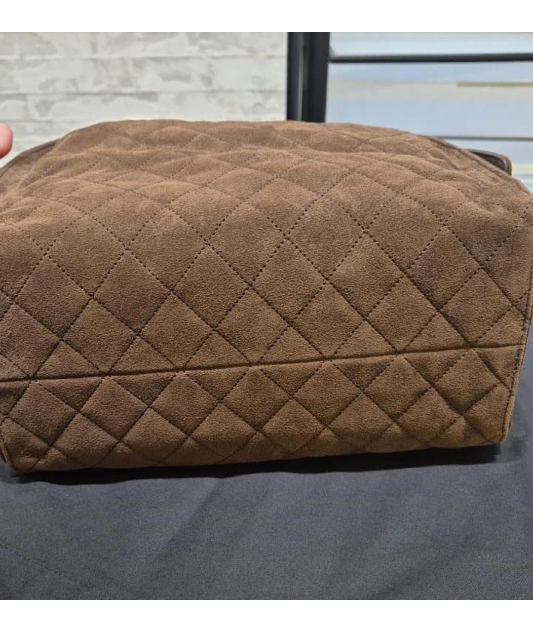 CHANEL Коричневая замшевая сумка через плечо, фото 4