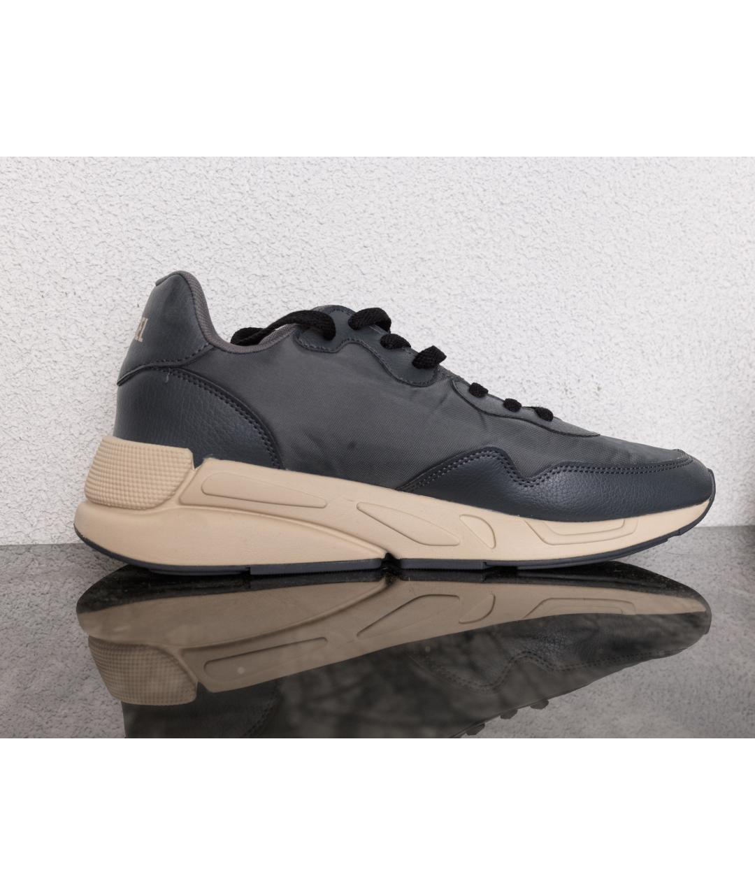 DIESEL Серые кожаные низкие кроссовки / кеды, фото 9