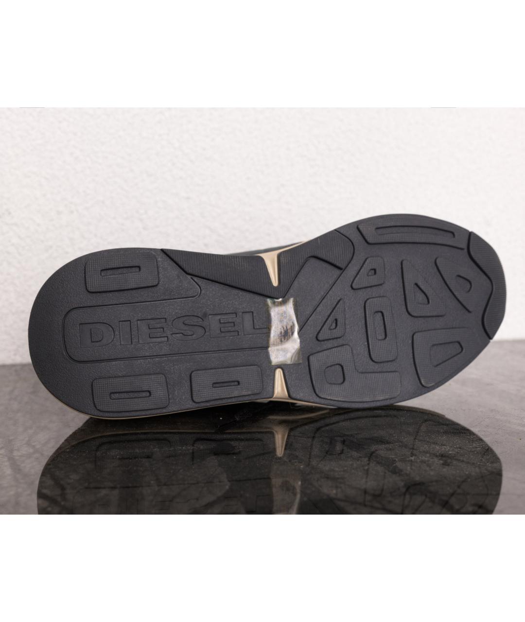 DIESEL Серые кожаные низкие кроссовки / кеды, фото 5