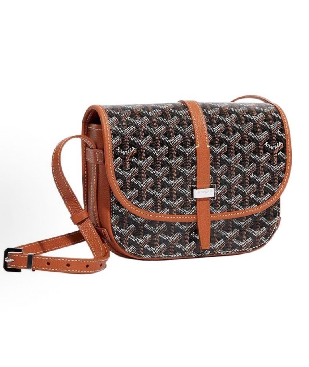 GOYARD Коричневая кожаная сумка на плечо, фото 3