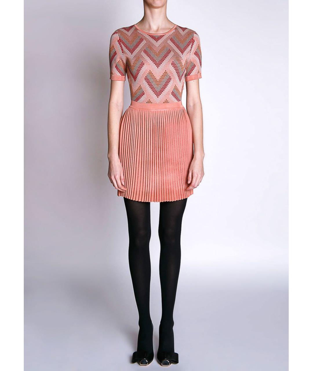 ELISABETTA FRANCHI Коралловое вискозное коктейльное платье, фото 2