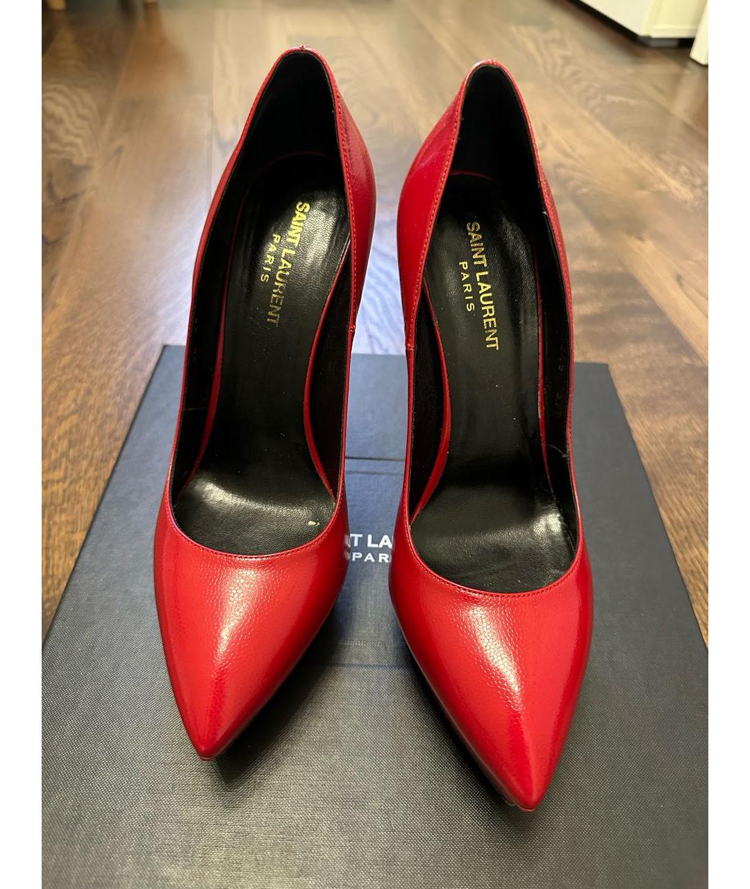 SAINT LAURENT Красные кожаные туфли, фото 3