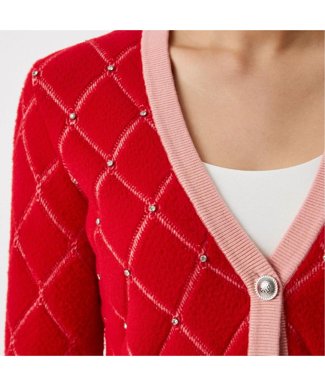 MAJE Красный вискозный кардиган, фото 4