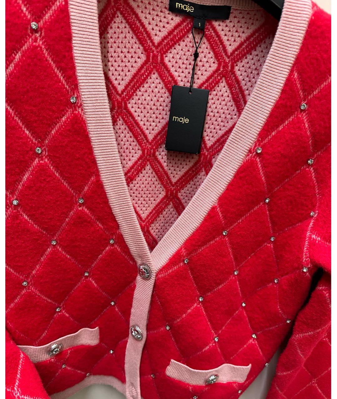 MAJE Красный вискозный кардиган, фото 6