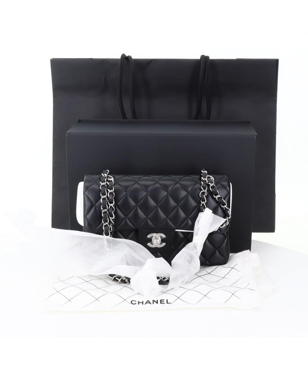 CHANEL Черная кожаная сумка через плечо, фото 4