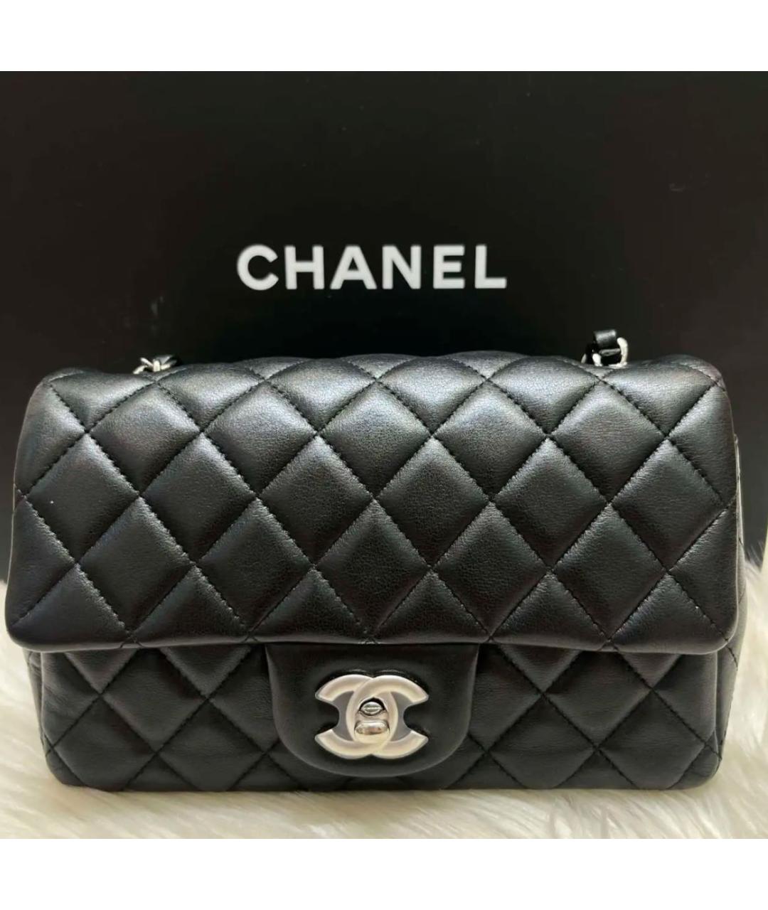 CHANEL Черная кожаная сумка через плечо, фото 6