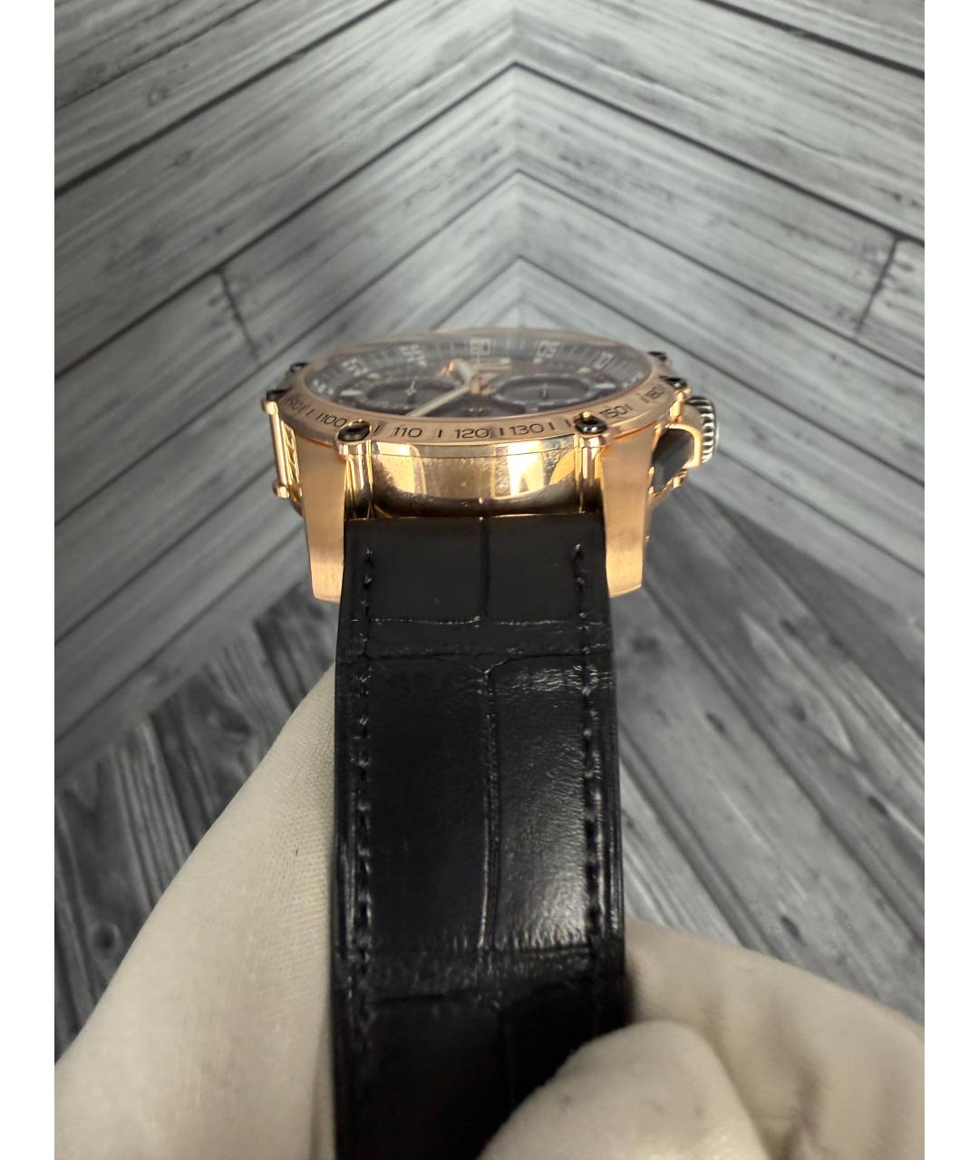 CHOPARD Черные часы из розового золота, фото 6