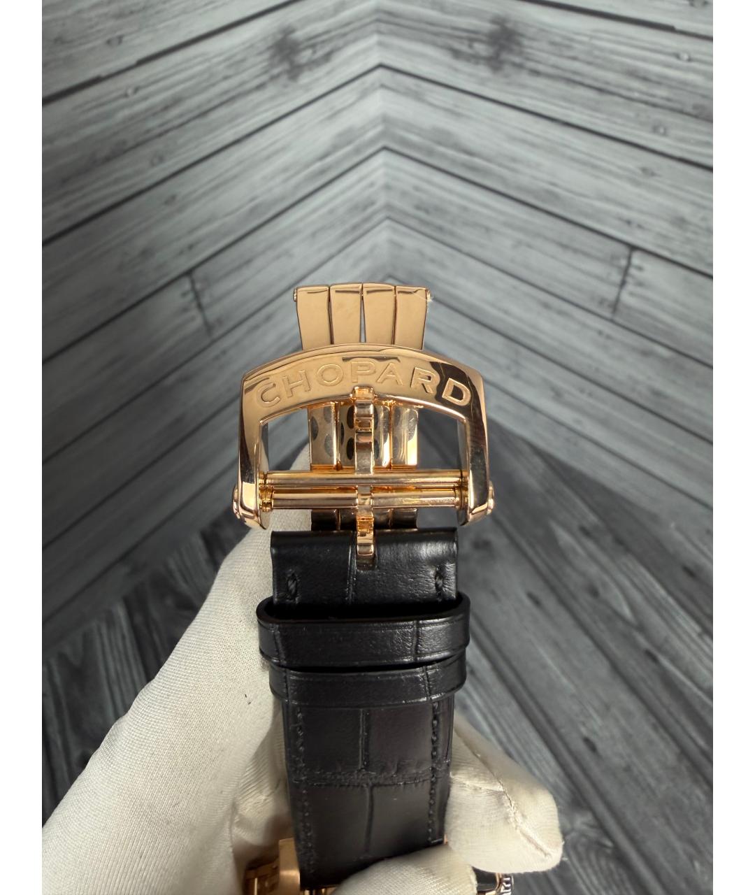 CHOPARD Черные часы из розового золота, фото 8
