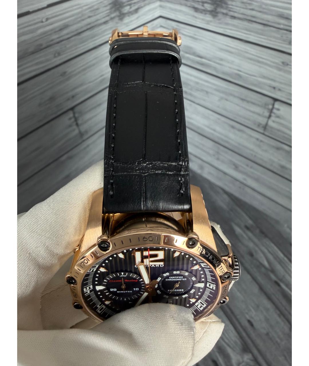 CHOPARD Черные часы из розового золота, фото 7