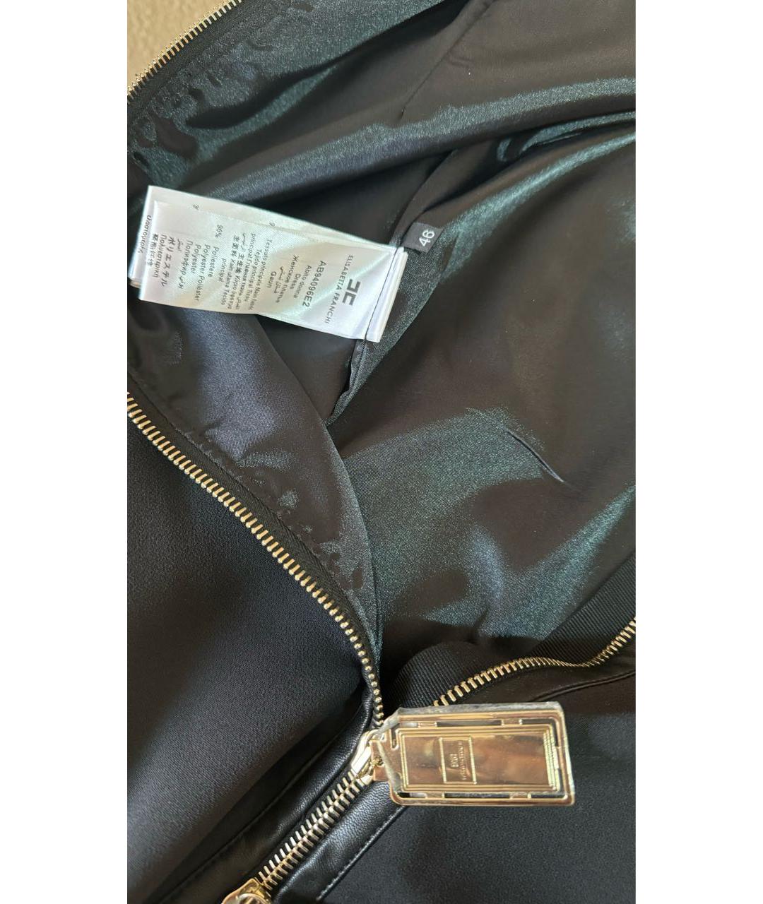 ELISABETTA FRANCHI Черное полиэстеровое вечернее платье, фото 7