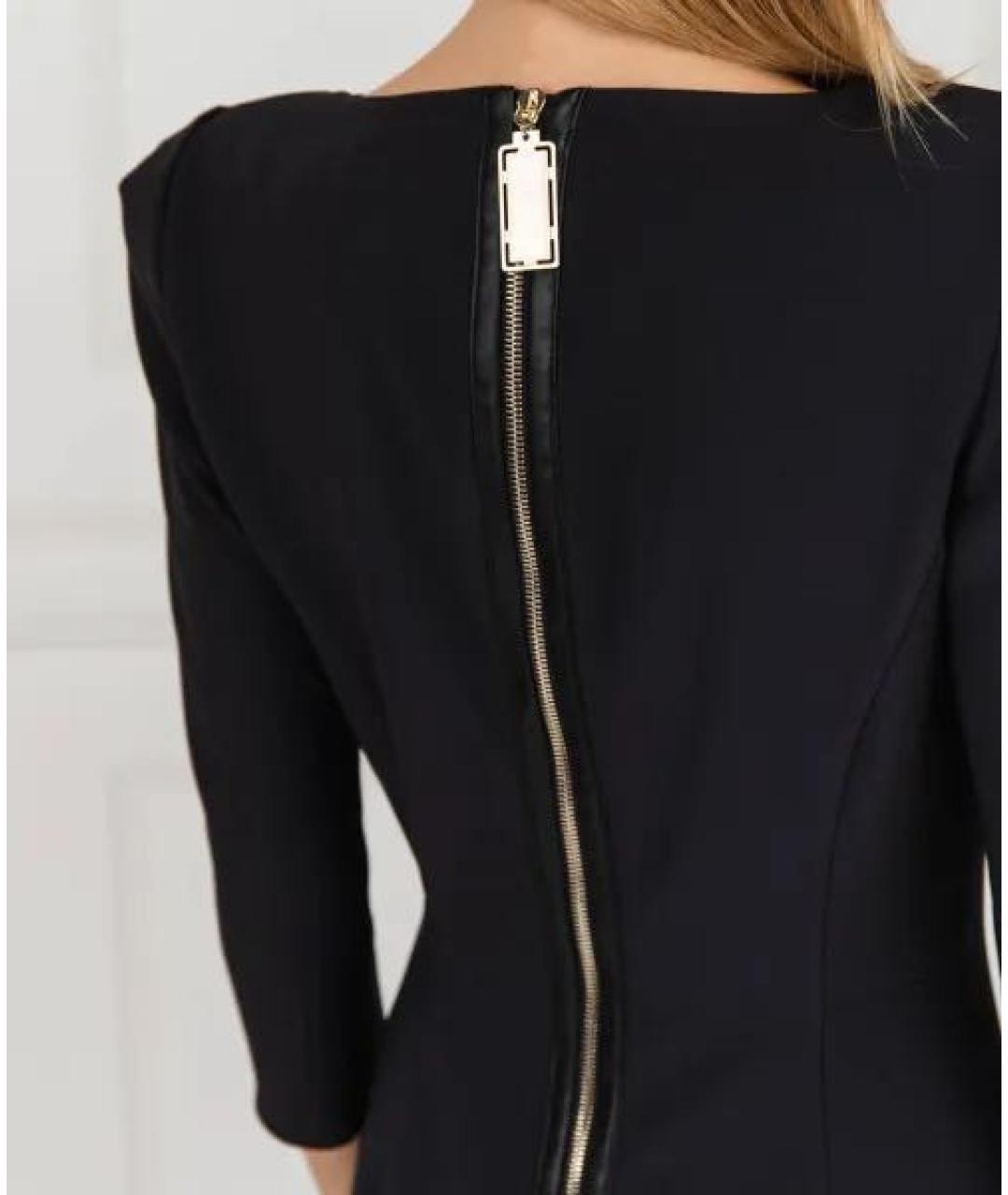 ELISABETTA FRANCHI Черное полиэстеровое вечернее платье, фото 3