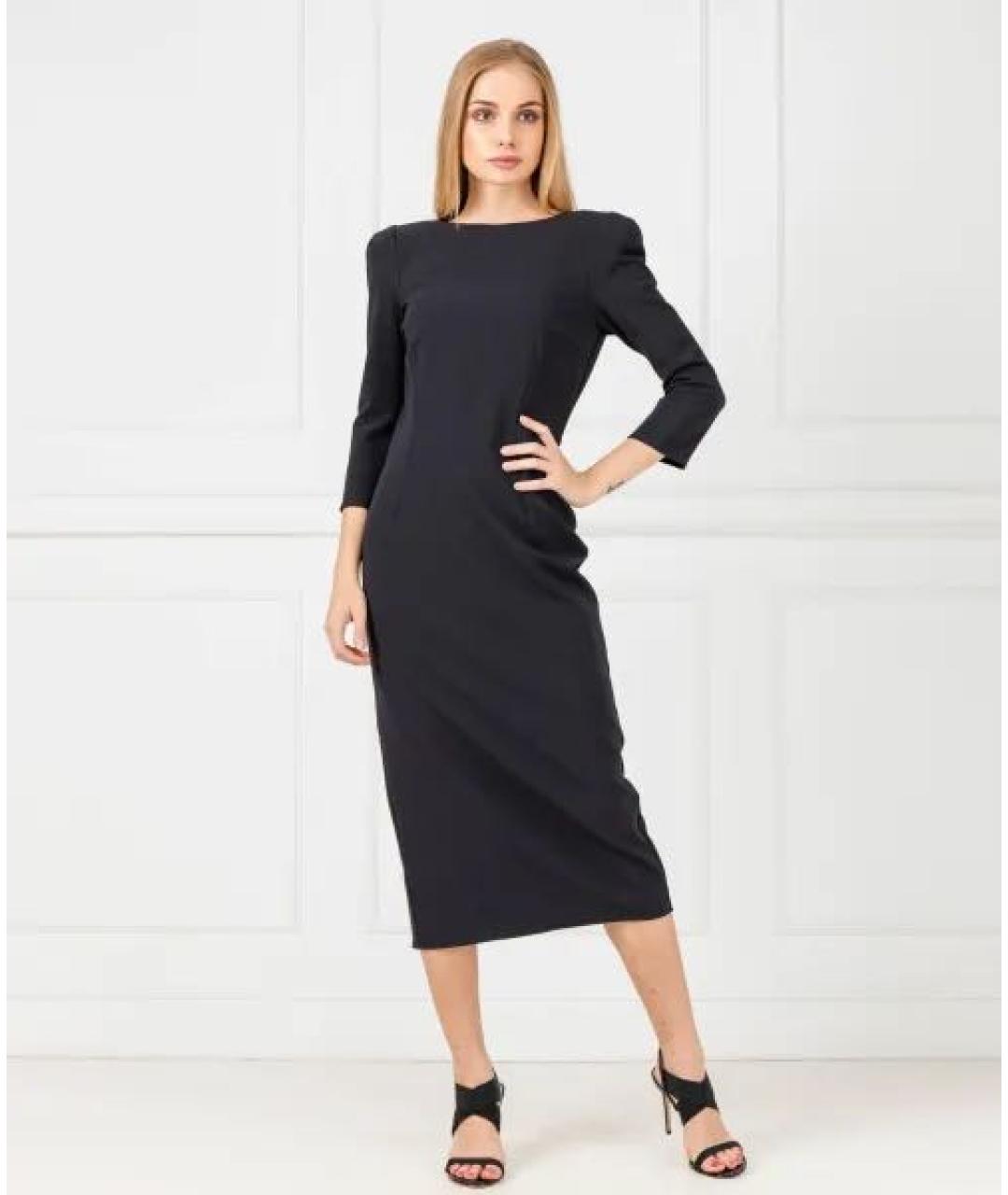 ELISABETTA FRANCHI Черное полиэстеровое вечернее платье, фото 5